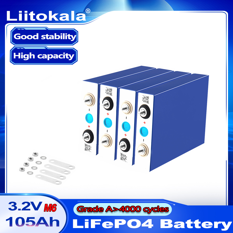 LiitoKala 3.2V 100Ah 105Ah lifepo4 batteries 3C 300A discharge for DIY 12V 24V 36V 48V 400Ah battery pack boat scooter caravan
LiitoKala 3.2V 100Ah 105Ah lifepo4 batteries 3C 300A discharge for DIY 12V 24V 36V 48V 400Ah battery pack boat scooter caravan