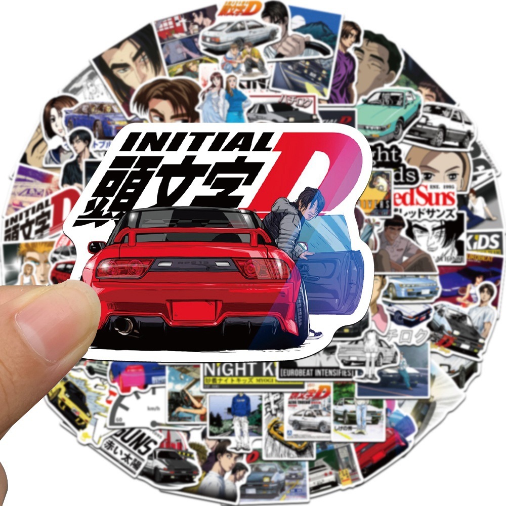 New Waterproof 10/30/50/100PCS Initial D Anime Stickers Graffiti Decals Car Phone Bike Guitar Luggage Laptop Cool Kid Toy Sticker sticker