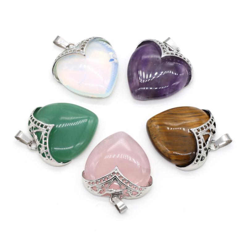 Pendant Necklaces Natural Amethysts Rose Quartzs Charms Heart Shape Agates Stone Metal Alloy For Making DIY Necklace 32x35mm
Pendant Necklaces Natural Amethysts Rose Quartzs Charms Heart Shape Agates Stone Metal Alloy For Making DIY Necklace 32x35mm