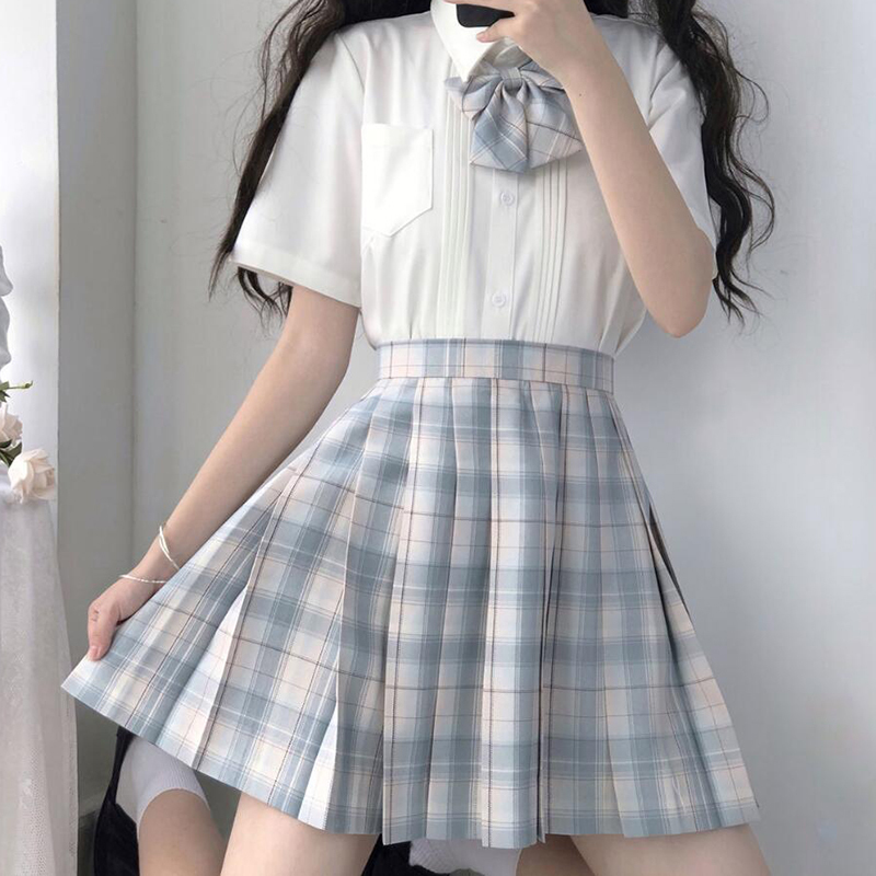 ZOKI Plaid Women Pleated Skirt Bow Knot Summer High Waist Preppy Girls Dance Mini Cute A Line Harajuku Sexy Japan Faldas 220317