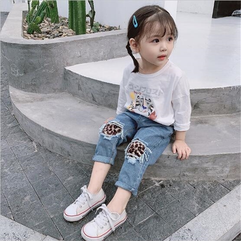 Arrival Spring Summer Baby Girls Ripped Jeans Children Kids Denim Pants Fashion Girls Pants 1- LJ201203