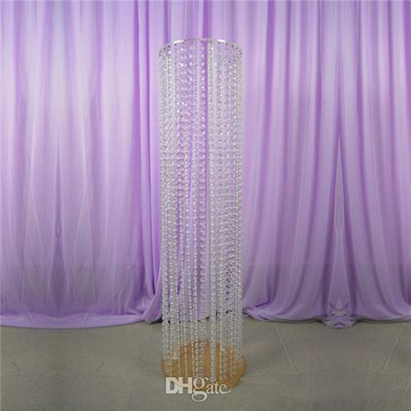 Crystal Beaded road lead Floor Pillars Tall Chandelier Centerpiece Luxury Flower stand Wedding Event Decoration