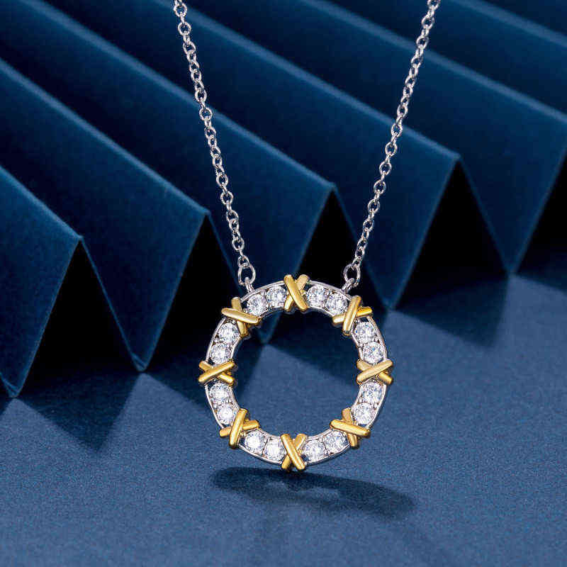 5UWD T Family Fashion Circle Necklace female rose gold light luxury wind two-color X-shaped Diamond Pendant simple ins clavicle chain
5UWD T Family Fashion Circle Necklace female rose gold light luxury wind two-color X-shaped Diamond Pendant simple ins clavicle chain