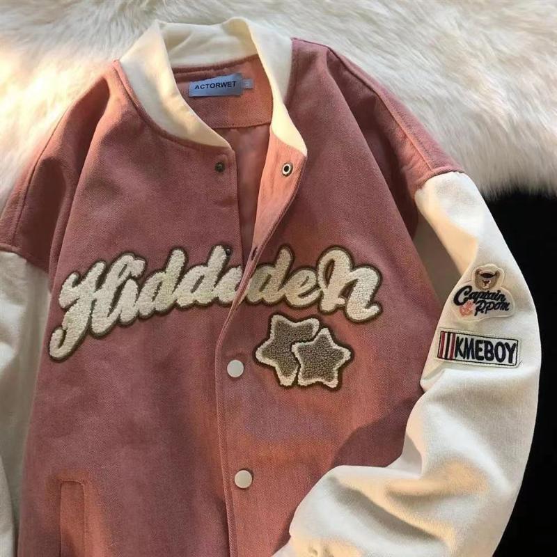 Women' Jackets Flocking English Alphabet Embroidery Coat Women Street Retro Hip-hop Baseball Uniform Couple Casual TopWomen
Women' Jackets Flocking English Alphabet Embroidery Coat Women Street Retro Hip-hop Baseball Uniform Couple Casual TopWomen