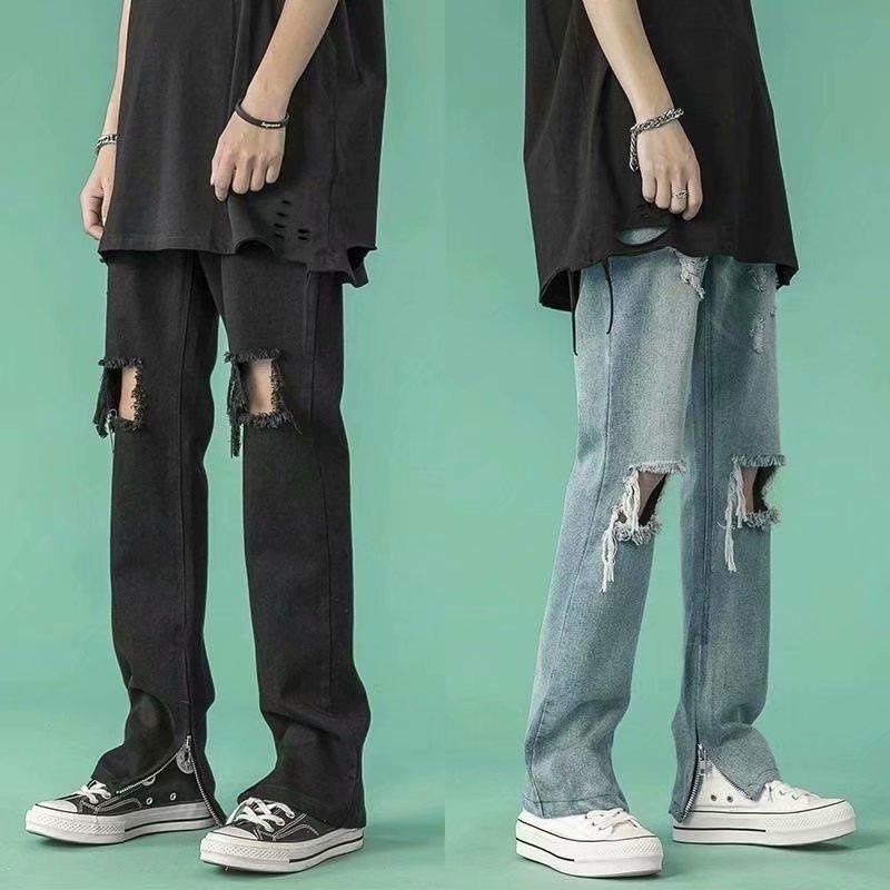 Men' Jeans Fashion Ripped Men Casual Slim Foot Mouth Zipper Trousers Hip Hop Male Y2K Clothes Hole Black Denim Pants Punk HommeMen, 01
Men' Jeans Fashion Ripped Men Casual Slim Foot Mouth Zipper Trousers Hip Hop Male Y2K Clothes Hole Black Denim Pants Punk HommeMen, 01
