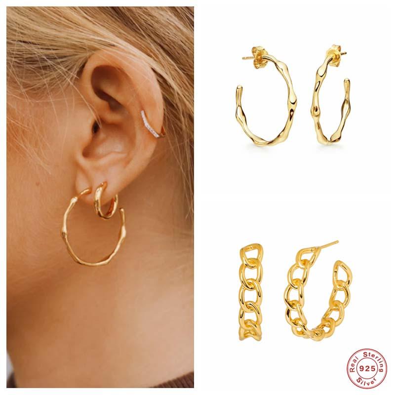 Hoop & Huggie Aide 925 Sterling Silver Wave Line Earrings Big Bamboo Chain Shape Opening Circle For Women Trendy Jewelry GiftHoop
Hoop & Huggie Aide 925 Sterling Silver Wave Line Earrings Big Bamboo Chain Shape Opening Circle For Women Trendy Jewelry GiftHoop