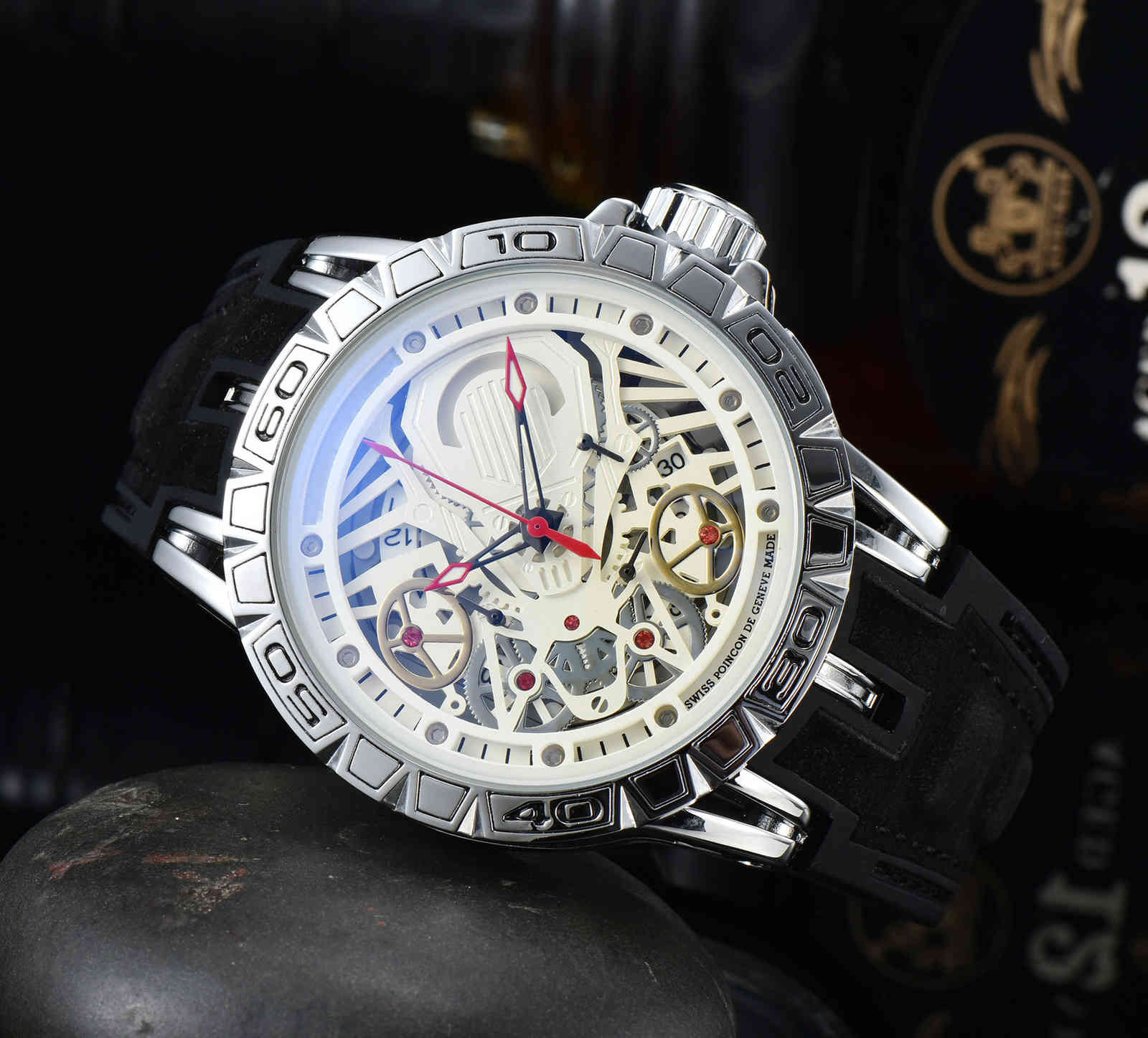 Men Watch Automatic Quartz Movement mens Office Business Sports Casual Watches PU patch leather strap six-pin multi-function, Diving function
Men Watch Automatic Quartz Movement mens Office Business Sports Casual Watches PU patch leather strap six-pin multi-function, Diving function