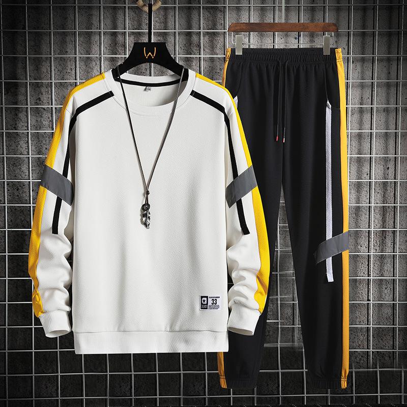Men's Tracksuits Autumn Men 2022 Youth Color Matching Fashion Round Neck Sweater Two-piece Long Sleeve Leisure Sports Suit Men's Wholesa, Black
Men's Tracksuits Autumn Men 2022 Youth Color Matching Fashion Round Neck Sweater Two-piece Long Sleeve Leisure Sports Suit Men's Wholesa, Black
