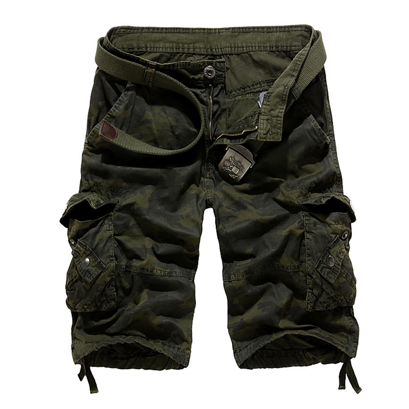 Camouflage Loose Cargo Shorts Men Summer Military Camo Short Pants Homme US size 220614