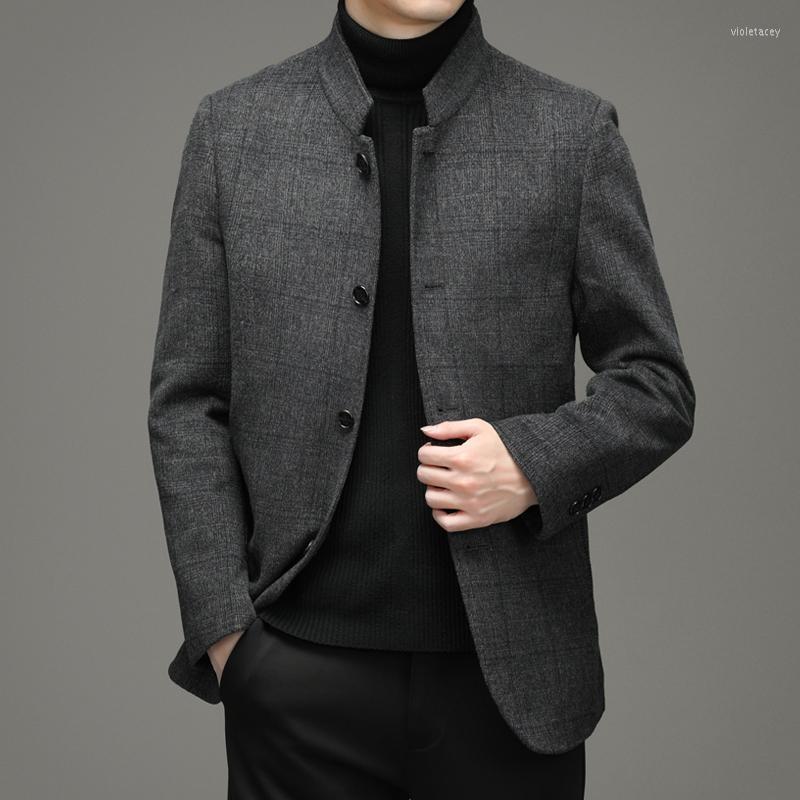 Men's Wool & Blends Tweed Coat Double-sided Nylon Jacket Zhongshan Stand Collar Middle-aged Autumn And Winter Style Viol22, Gray
Men's Wool & Blends Tweed Coat Double-sided Nylon Jacket Zhongshan Stand Collar Middle-aged Autumn And Winter Style Viol22, Gray