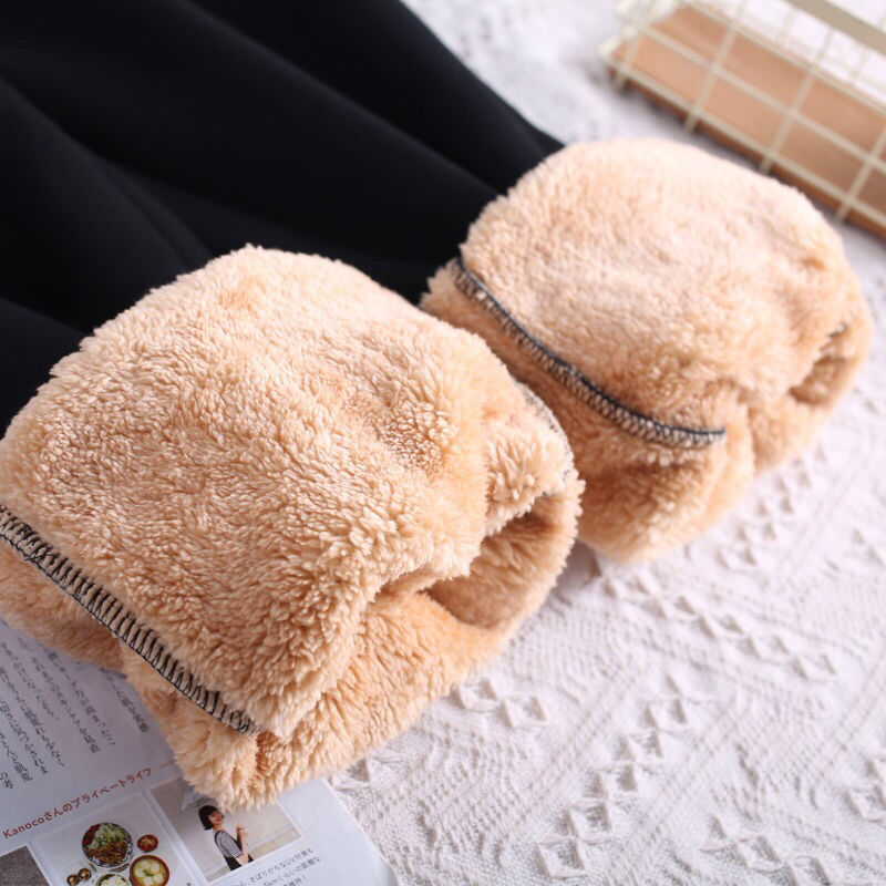 Slim Women Pant Winter Lambskin Cashmere Pants Warm Female Casual Harem Lined Fleece Trousers Autumn Sweatpants 220325