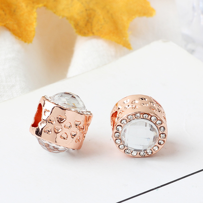 New Popular 925 Sterling Silver Rose Gold Ladybug Rainbow Unicorn Robot Big Hole Beads For S925 Snake Charm Bracelet Diy Womens Fashion Accessories