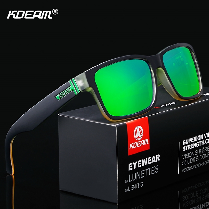 KDEAM For Men Polarized Sunglasses Sport Crazy Colors Sun Glasses Elmore Blocking-UV Shades With Box 220429