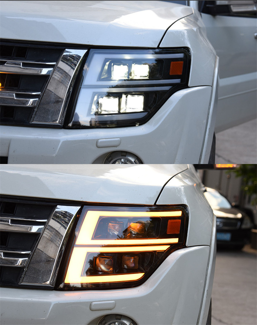 2 PCS Car Lights automotive Parts For PAJERO V93 V95 V97 Head lamps LED Headlight LED Dual Beam Lens Front Light