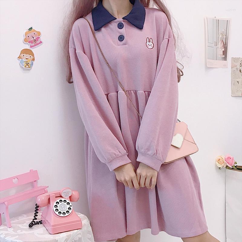 Casual Dresses Harajuku Embroidered Dress Female 2022 Autumn Thick Loose Lapel Long Sleeve Cotton College Style, Lavender
Casual Dresses Harajuku Embroidered Dress Female 2022 Autumn Thick Loose Lapel Long Sleeve Cotton College Style, Lavender