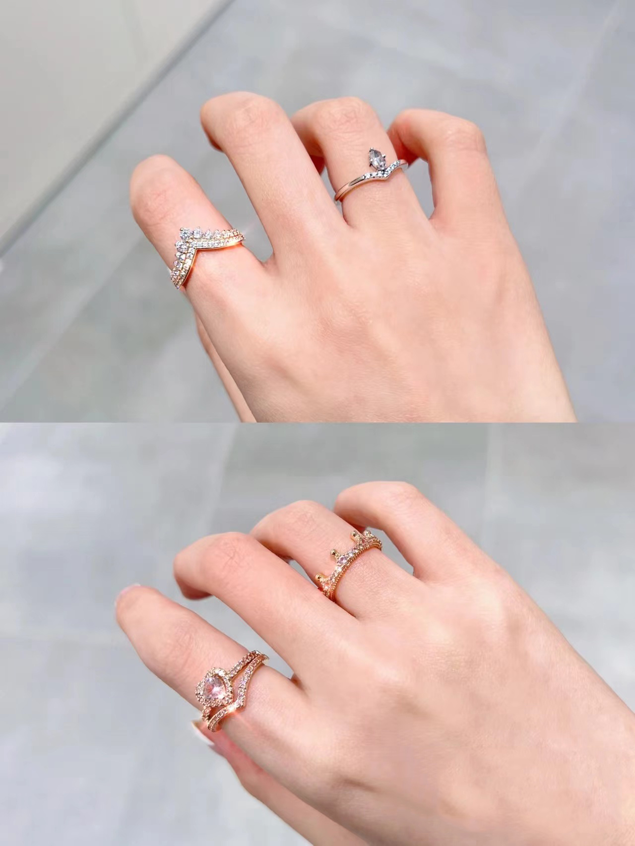 2024 Popular Silver Ring Flower Flowers Crown Crown Ms. Engagement Anniversary Jewelry