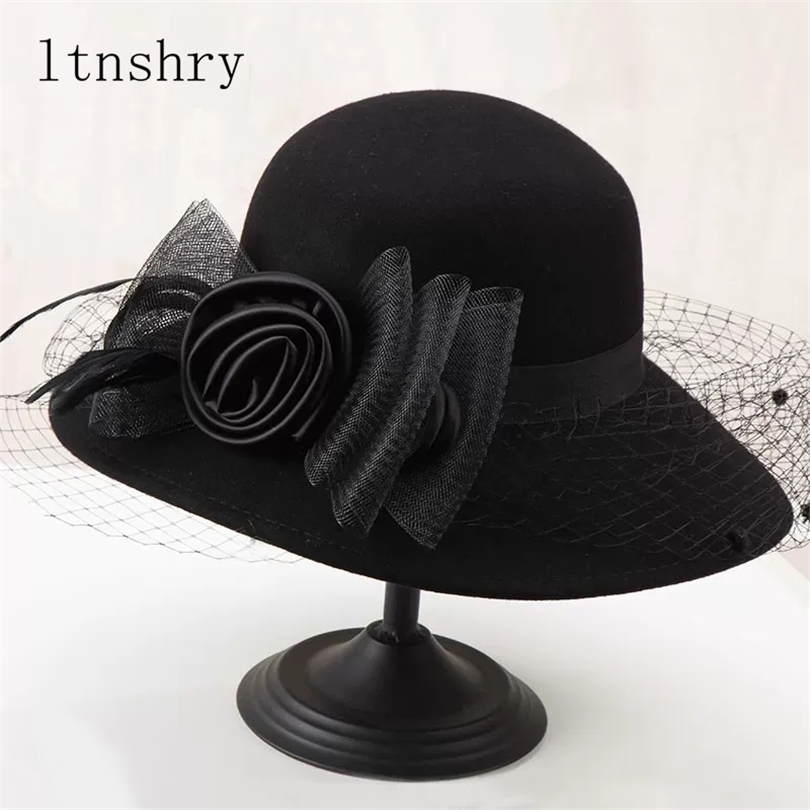 2019 Elegant Women Wool Felt Fedora Wide Brim Hat Cloche Bowler Autumn Winter Church Hats Chapeau Femme Caps Wine Red Black T200508
2019 Elegant Women Wool Felt Fedora Wide Brim Hat Cloche Bowler Autumn Winter Church Hats Chapeau Femme Caps Wine Red Black T200508