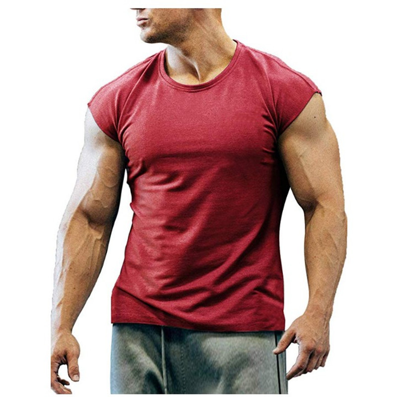 Summer Tshirt Bodybuilding Muscle Tank Mens Oneck Solid Color Casual Sports Sleeveless Shirt Male Workout Fitness Tops 220526wtt