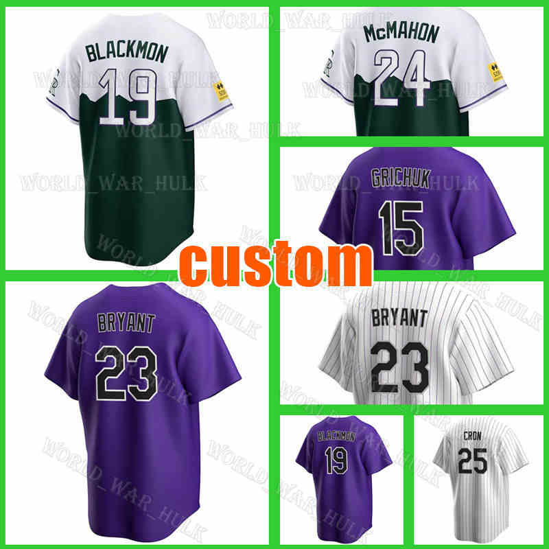23 Kris Bryant Baseball Jersey Colorado Charlie Blackmon City Connect Rockies Connor Joe 25 C.J. Cron Elehuris Montero Randal Grichuk Ryan McMahon Yonathan Daza 2022