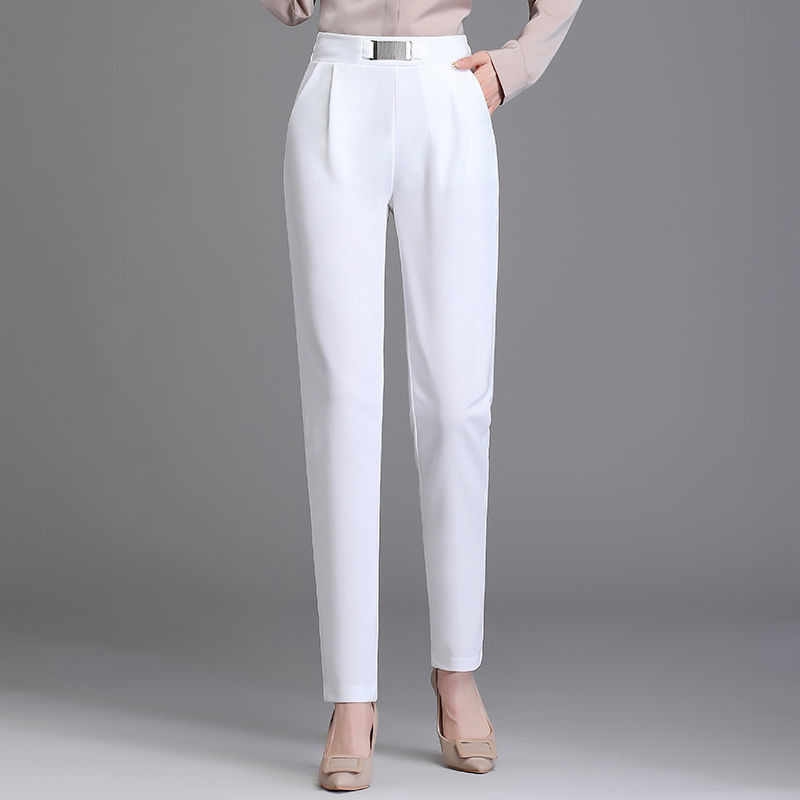 Spring Women High Waist Solid Elegant Ankle-Length Pants Office Ladies Skinny Chic Trousers Female Casual Fashion Pant 220325