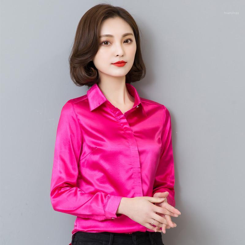 Women' Blouses & Shirts Women Imitation Silk Satin Blouse Button Long Sleeve Lapel Ladies Office Slim Work Shirt
Women' Blouses & Shirts Women Imitation Silk Satin Blouse Button Long Sleeve Lapel Ladies Office Slim Work Shirt