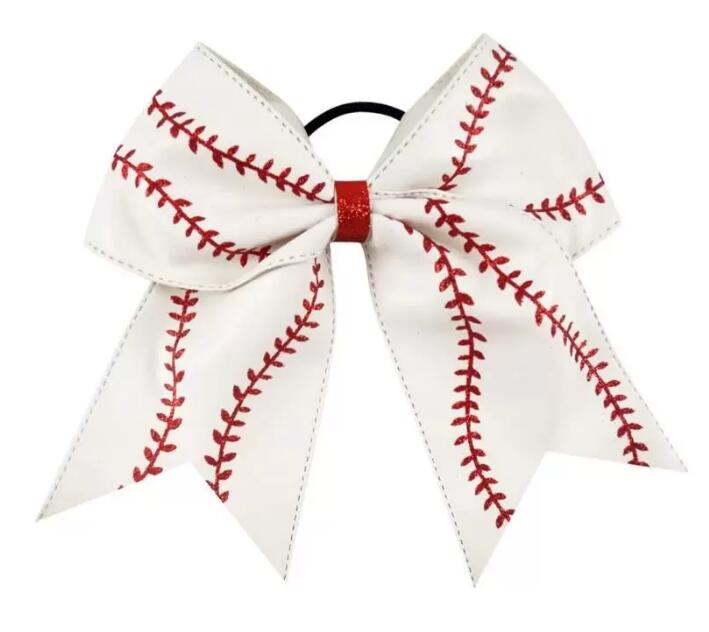 Titanium Sport Accessories 100pcs ponytail softball Baseball leather Hair Accessory Girls Hairs Ties Perfect for softballs Player Baseball Teams GG102