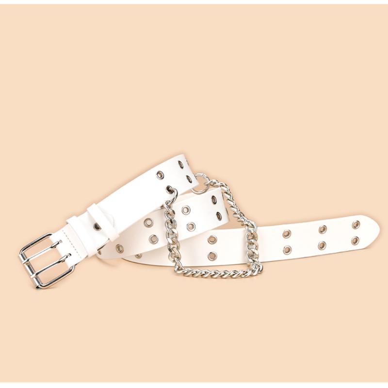 Belts Fashion Alloy Women Men Chain Luxury For Genuine Leather Style Pin Buckle Jeans Decorative Ladies Retro Punk, Black 
Belts Fashion Alloy Women Men Chain Luxury For Genuine Leather Style Pin Buckle Jeans Decorative Ladies Retro Punk, Black