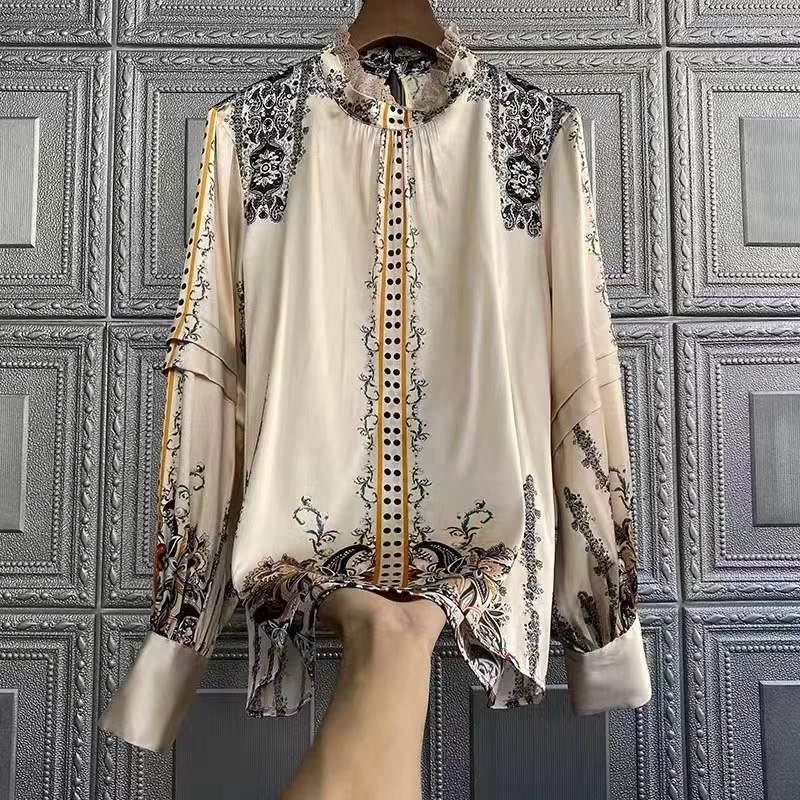 Women' Blouses & Shirts Imitation Silk Women Lace Stitching Printing Shirt Top Button Up Long Sleeve Blouse Tops MujerWomen' Chee22, Pic
Women' Blouses & Shirts Imitation Silk Women Lace Stitching Printing Shirt Top Button Up Long Sleeve Blouse Tops MujerWomen' Chee22, Pic