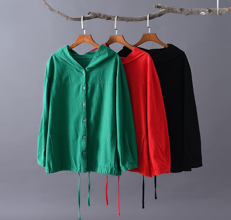 Women's Jackets Aransue Spring And Autumn Cardigan Thin Hooded Shirt Coat Cotton Short Outwear For WomenWomen's Women'sWomen's, Black
Women's Jackets Aransue Spring And Autumn Cardigan Thin Hooded Shirt Coat Cotton Short Outwear For WomenWomen's Women'sWomen's, Black