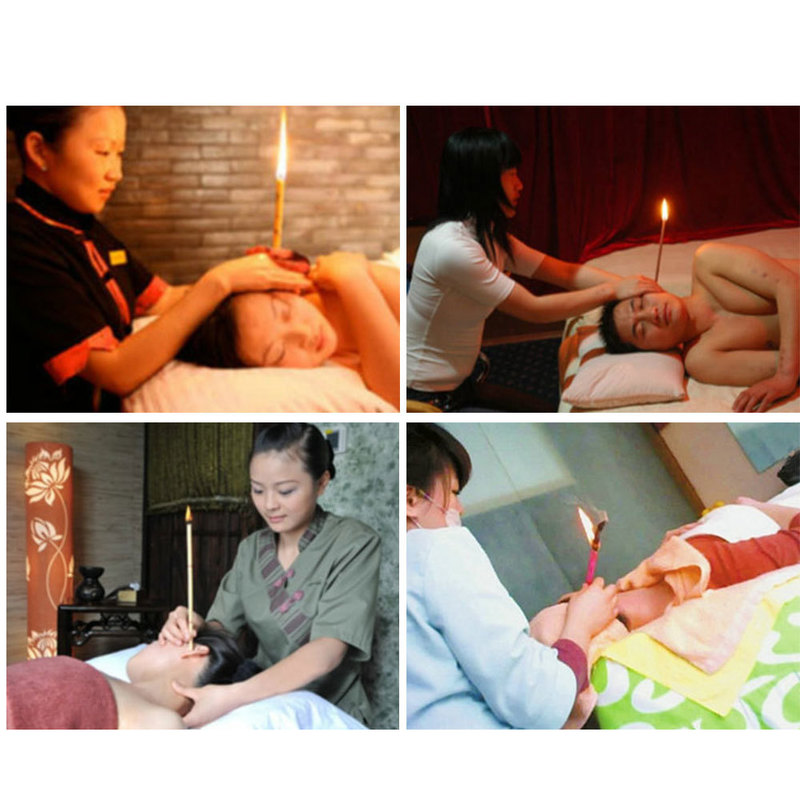 50pcs Ear Candles Massage Candle Ear Cleanser with Plug Wax Removal Cleaner Ear Coning Treatment Fragrance Candling Health Care 220712