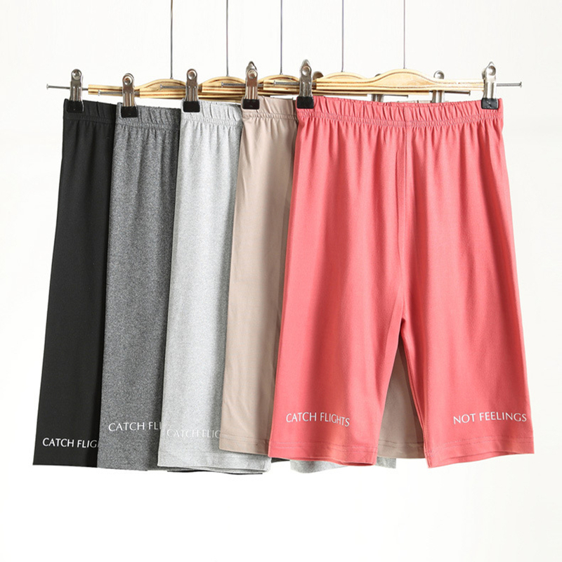 Womens Cycling Shorts Thin Fitness Casual High Waist Biker Short Summer Slim KneeLength Bottoms Breathable Shorts Streetwear 220527