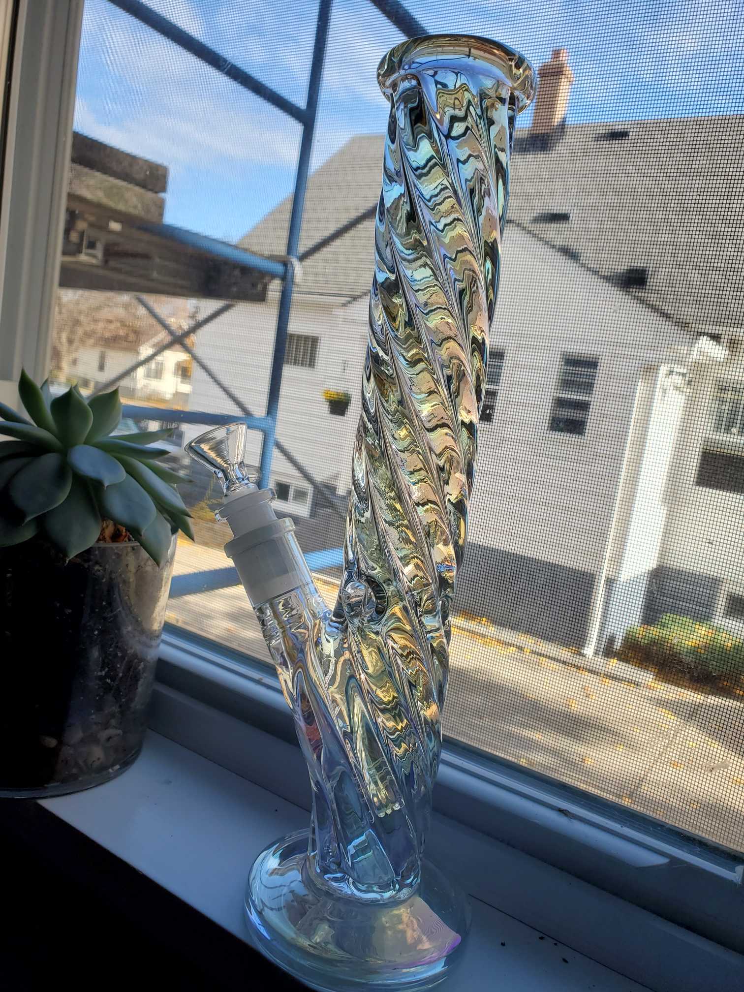 Tall Hookahs Rainbow Glass Water Bong Downstem Perc Recycler Dab Rigs Smoking Oil Burner Pipe Heady Bongs Chicha Cigarette Bubbler With 14mm
Tall Hookahs Rainbow Glass Water Bong Downstem Perc Recycler Dab Rigs Smoking Oil Burner Pipe Heady Bongs Chicha Cigarette Bubbler With 14mm