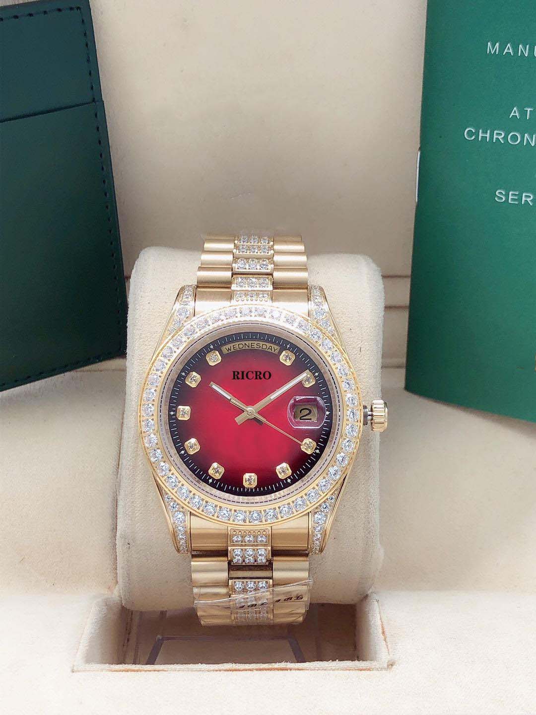 Designer watches fully automatic mechanical movement 41mm size watchband mid-row diamond sport watch, Box
Designer watches fully automatic mechanical movement 41mm size watchband mid-row diamond sport watch, Box