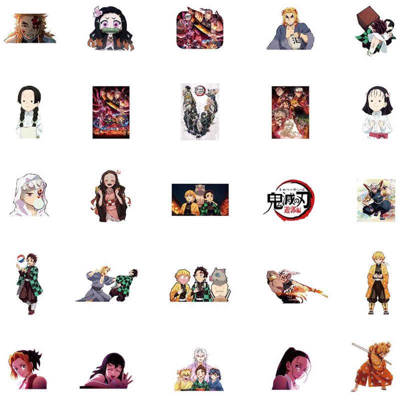 50Pcs/Lot New Anime Demon Slayer Yuukaku-hen Stickers yuukaku henv Graffiti Kids Toy Skateboard car Motorcycle Bicycle Sticker Decals Wholesale