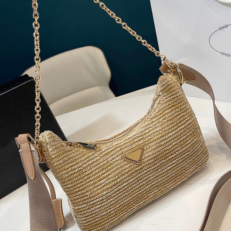 Summer Straw bag designer shoulder bags crossbody lady chain tote bag fashion handbag with coin purse Woman hobo Handbags Chest pack chains Totes cross body, Black
Summer Straw bag designer shoulder bags crossbody lady chain tote bag fashion handbag with coin purse Woman hobo Handbags Chest pack chains Totes cross body, Black