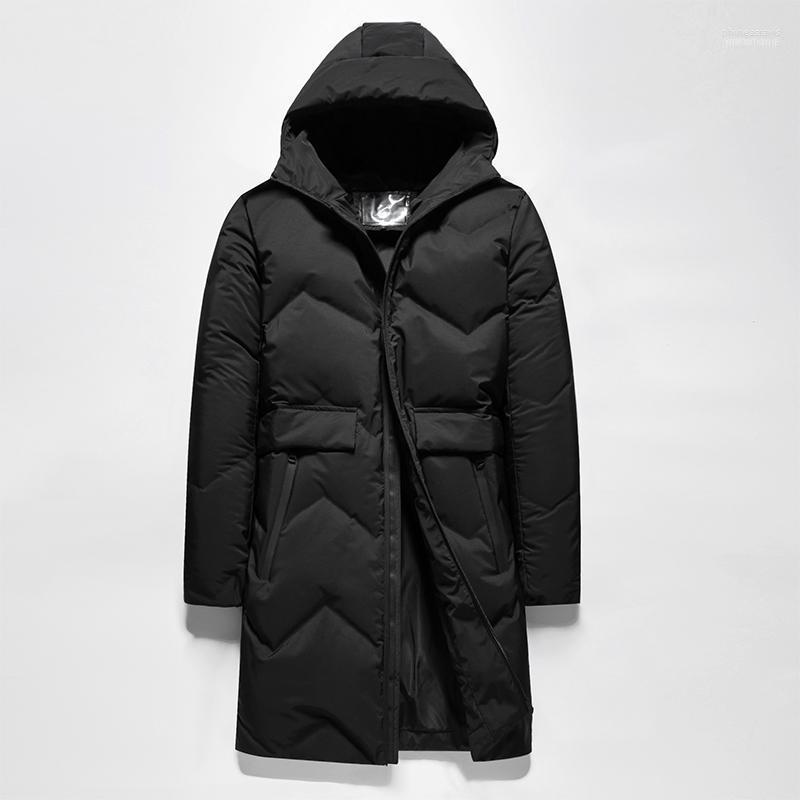 Men's Down & Parkas Long Jacket White Duck Standard Casual Winter Jacket1 Phin22, Black