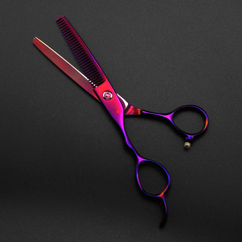 professional japan 440c purple Left handed 6 '' hair scissors cutting barber makas haircut thinning shears hairdressing 220317
