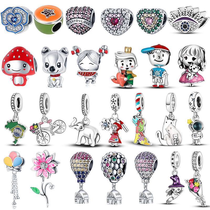 925 Silver Fit Pandora Charm 925 Bracelet Cat Mermaid Deer Rose Charm charms set Pendant DIY Fine Beads Jewelry
925 Silver Fit Pandora Charm 925 Bracelet Cat Mermaid Deer Rose Charm charms set Pendant DIY Fine Beads Jewelry