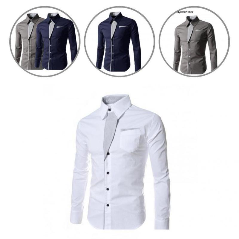 Men's Dress Shirts Men Top All Match Handsome Buttons Contrast Color Shirt Buttoned, Black
Men's Dress Shirts Men Top All Match Handsome Buttons Contrast Color Shirt Buttoned, Black