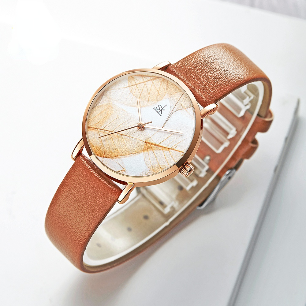 New Women Watches Creative Leaves Dial Bright Leather Strap Quartz Clock Fashion Casul Ladies Wristwatch Montre Femme, Green
New Women Watches Creative Leaves Dial Bright Leather Strap Quartz Clock Fashion Casul Ladies Wristwatch Montre Femme, Green