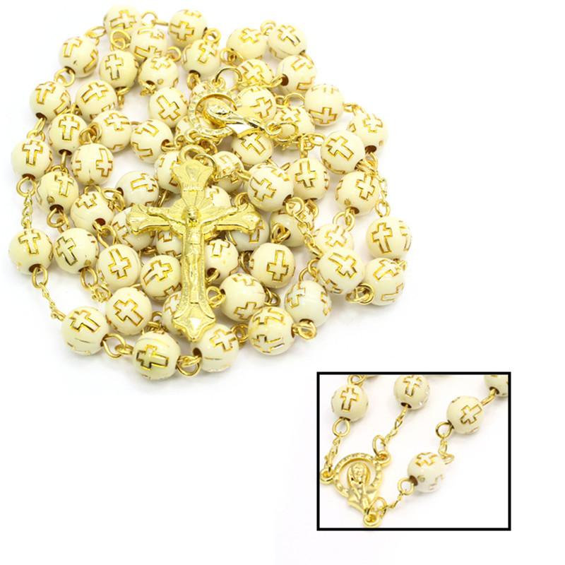 Pendant Necklaces Fashion Gold 8mm Beads Rosary Necklace Christ Religious Man Woman Cross Jewelry Unisex Resin Anniversary Accessories Gifts
Pendant Necklaces Fashion Gold 8mm Beads Rosary Necklace Christ Religious Man Woman Cross Jewelry Unisex Resin Anniversary Accessories Gifts