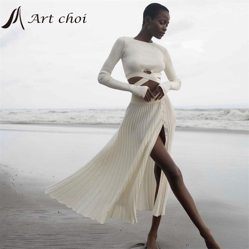 Knitting Two Piece Sets Outfit Pleated Skirt Suits Women Jumper Crop Tops Long Sleeve Sweater Slit Dress Knitted 2 Piece Sets 220510, Tops beige
Knitting Two Piece Sets Outfit Pleated Skirt Suits Women Jumper Crop Tops Long Sleeve Sweater Slit Dress Knitted 2 Piece Sets 220510, Tops beige