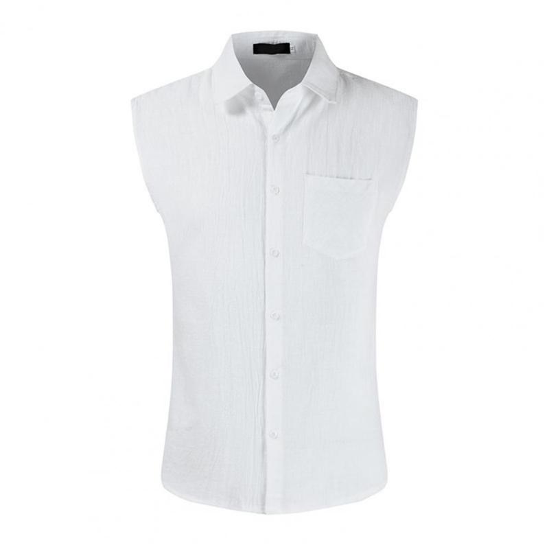 Men's Casual Shirts Men Shirt Single-Breasted Solid Color Summer Sleeveless Lapel Top For DatingMen's, Black
Men's Casual Shirts Men Shirt Single-Breasted Solid Color Summer Sleeveless Lapel Top For DatingMen's, Black