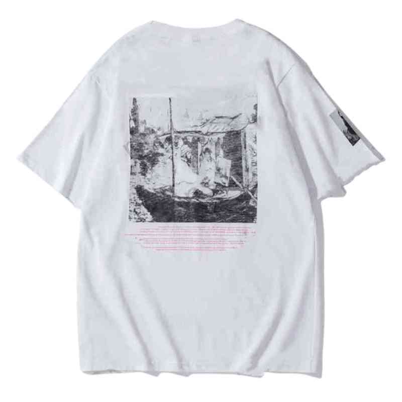 Off Men's T-shirts Trendy Brand New Monet Boat Painting Printed Letters Casual Short Sleeve T-shirt for Men and Womenprinted x the Back, 17
Off Men's T-shirts Trendy Brand New Monet Boat Painting Printed Letters Casual Short Sleeve T-shirt for Men and Womenprinted x the Back, 17