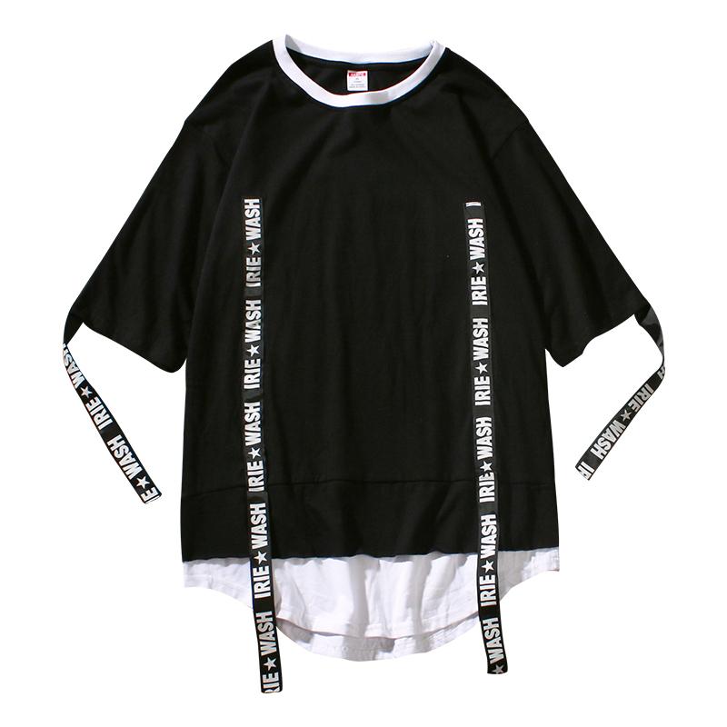 Men's T-Shirts European And American Tide Brand Streetwear T Shirt Fake Two Piece Middle Sleeve Top Tee Hip Hop Silk Ribbon HommeMen's, Black
Men's T-Shirts European And American Tide Brand Streetwear T Shirt Fake Two Piece Middle Sleeve Top Tee Hip Hop Silk Ribbon HommeMen's, Black