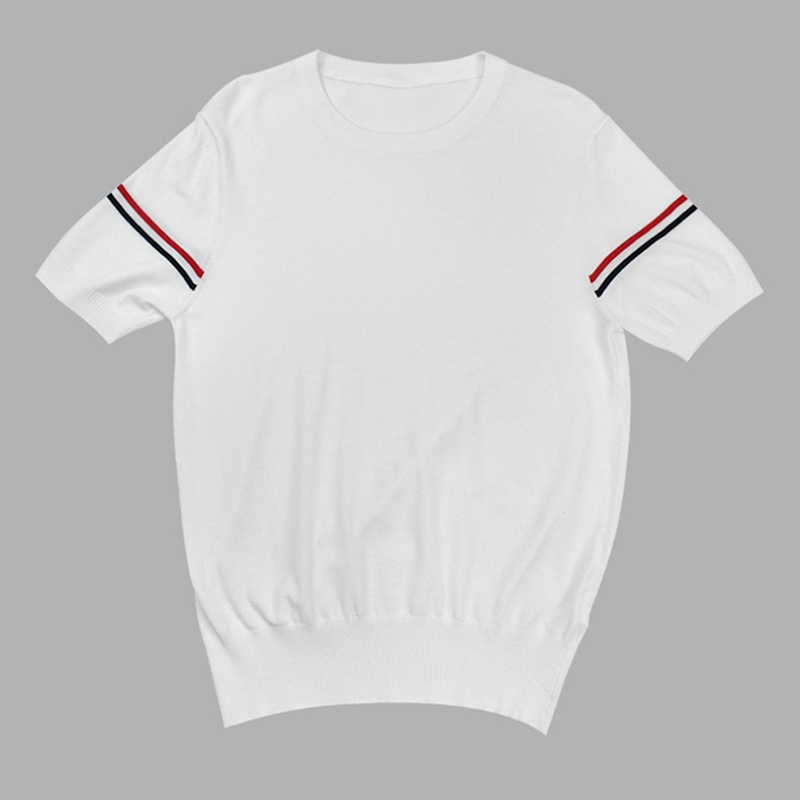 2022 Summer T Shirt New Arrival Slim Women's Kintted Shirt Pure Color Sleeve Stripes O-Neck Casual Men's T-Shirts Cotton Korean Fashion Design Kawaii Clothing, White
2022 Summer T Shirt New Arrival Slim Women's Kintted Shirt Pure Color Sleeve Stripes O-Neck Casual Men's T-Shirts Cotton Korean Fashion Design Kawaii Clothing, White