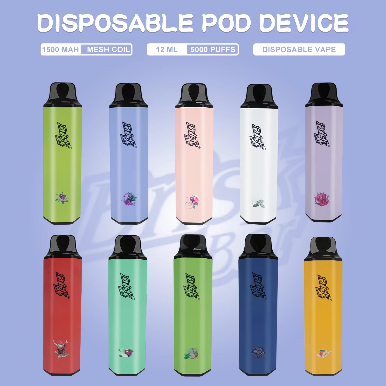 Original Brisk Bar Disposable vape 5000puffs Electronic Cigarette 12ml Pod 1500mah Battery Huge Vapor 20 flavors
Original Brisk Bar Disposable vape 5000puffs Electronic Cigarette 12ml Pod 1500mah Battery Huge Vapor 20 flavors