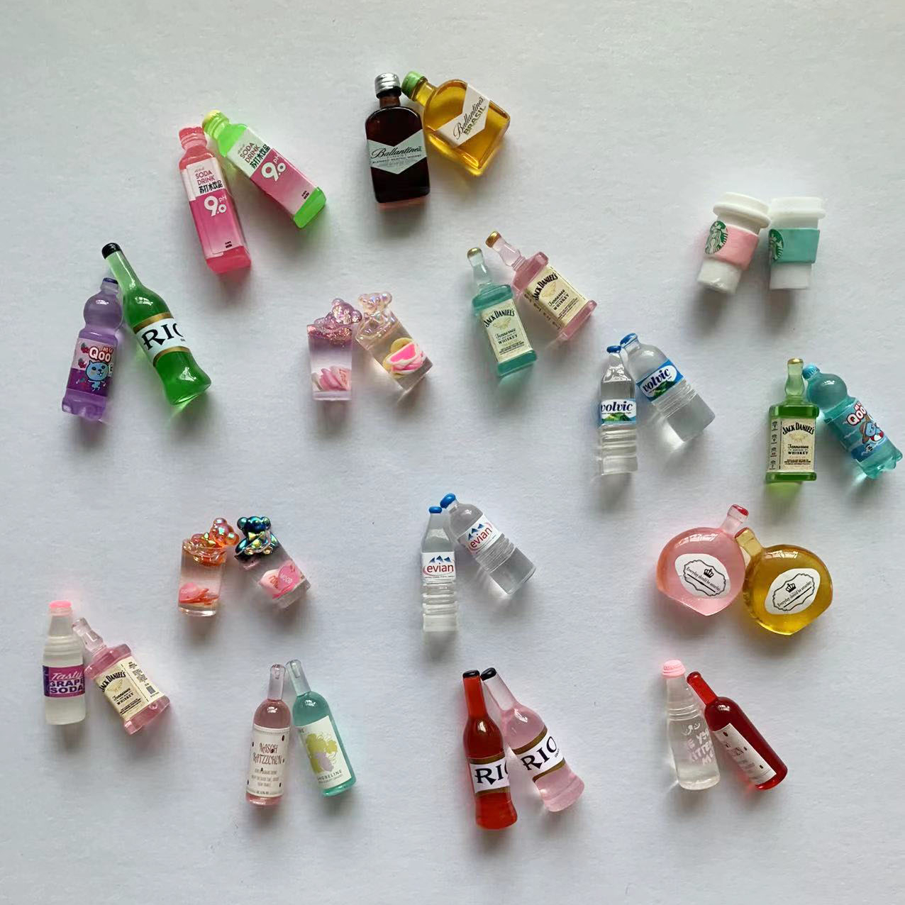 Small Simulation Beverage Bottle Cute Fridge Magnet Practical Decorative Magnetic Resin Home Decoration