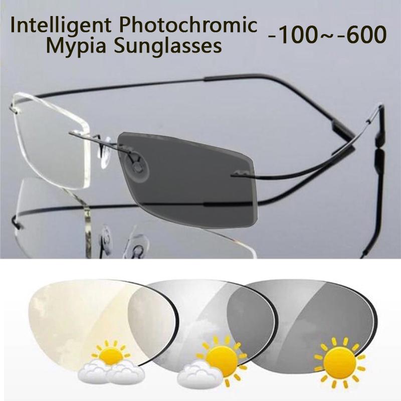 Sunglasses Pochromic Myopia Ultra-light Memory Titanium Rimless Square Shortsighted Eyeglasses Nearsighted Prescription Gafas
Sunglasses Pochromic Myopia Ultra-light Memory Titanium Rimless Square Shortsighted Eyeglasses Nearsighted Prescription Gafas