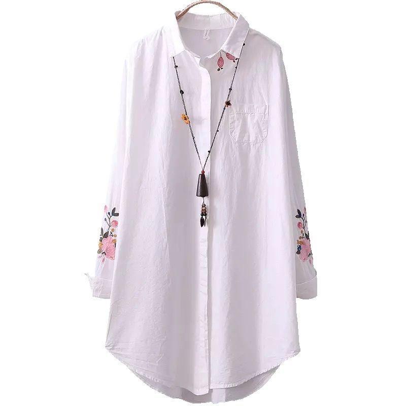 Women's Blouses & Shirts Embroidery Women Spring Autumn Style White Tops Lady Casual Long Sleeve Turn-down Collar Blusas DD9164
Women's Blouses & Shirts Embroidery Women Spring Autumn Style White Tops Lady Casual Long Sleeve Turn-down Collar Blusas DD9164